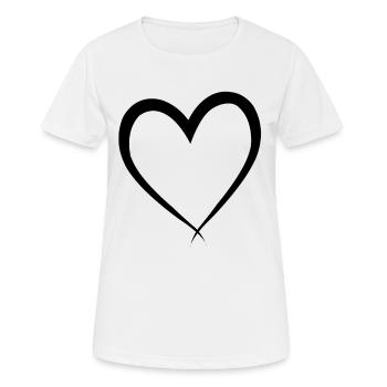 coeur noir pour les amoureux. Grand cadeau - T-shirt respirant Femme - blanc - Devant - AI Model Female 172 dark (172cm)
