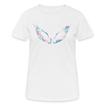 ailes d’ange, ailes, aquarelle, rouge, ailes d’ange - T-shirt respirant Femme - blanc - Devant - AI Model Female 172 dark (172cm)