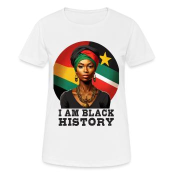 Ich bin Black History - Frauen T-Shirt atmungsaktiv - Weiß - Vorne - AI Model Female 172 dark (172cm)