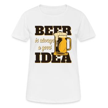 bière - T-shirt respirant Femme - blanc - Devant - AI Model Female 172 dark (172cm)