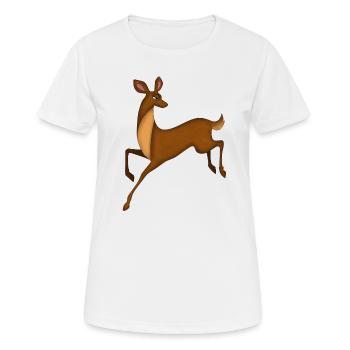 Reh - Frauen T-Shirt atmungsaktiv - Weiß - Vorne - AI Model Female 172 dark (172cm)