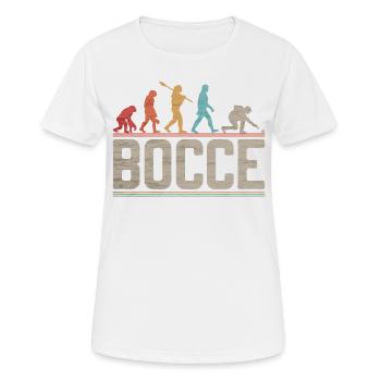 Évolution de la pétanque Évolution du joueur de pétanque - T-shirt respirant Femme - blanc - Devant - AI Model Female 172 dark (172cm)