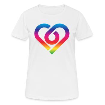 Rainbow Heart Homosexuality LGBT Love - Women's Breathable T-Shirt - white - Front - AI Model Female 172 dark (172cm)