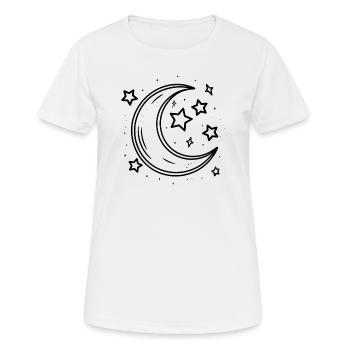 Crescent Moon Crescent Moon and Stars - Women's Breathable T-Shirt - white - Front - AI Model Female 172 dark (172cm)