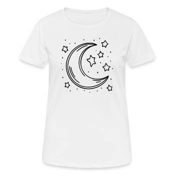 Crescent Moon Crescent Moon and Stars - Women's Breathable T-Shirt - white - Front - AI Model Female 172 dark (172cm)