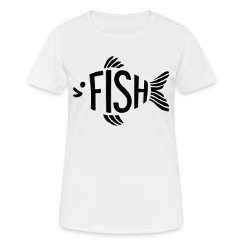 Fish Bone Skeleton Herringbone Fishing - Women's Breathable T-Shirt - white - Front - AI Model Female 172 dark (172cm)