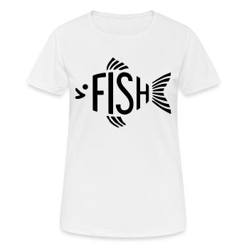 Fish Bone Skeleton Herringbone Fishing - Women's Breathable T-Shirt - white - Front - AI Model Female 172 dark (172cm)