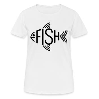 Fish Bone Skeleton Herringbone Fishing - Women's Breathable T-Shirt - white - Front - AI Model Female 172 dark (172cm)