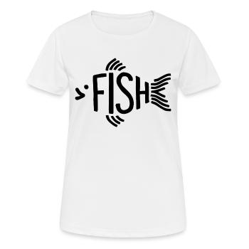 Fish Bone Skeleton Herringbone Fishing - Women's Breathable T-Shirt - white - Front - AI Model Female 172 dark (172cm)