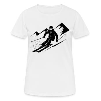 Skieurs Ski Hiver Vacances d’hiver Sports d’hiver - T-shirt respirant Femme - blanc - Devant - AI Model Female 172 dark (172cm)