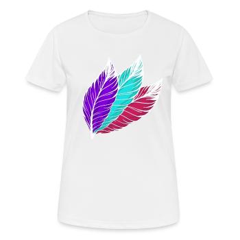 Plumes colorées blanc - T-shirt respirant Femme - blanc - Devant - AI Model Female 172 dark (172cm)