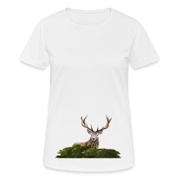 Cerf - T-shirt respirant Femme - blanc - Devant - AI Model Female 172 dark (172cm)