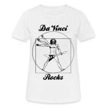 rock n roll leonard de vinci - T-shirt respirant Femme - blanc - Devant - AI Model Female 172 dark (172cm)