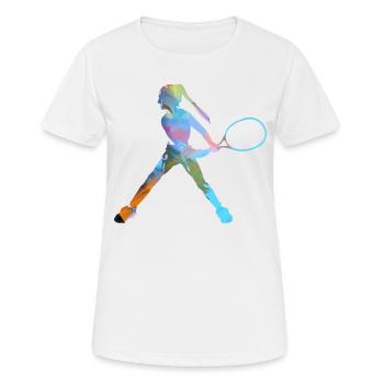 tennis,backhand,tennis player,girl,child - Women's Breathable T-Shirt - white - Front - AI Model Female 172 dark (172cm)
