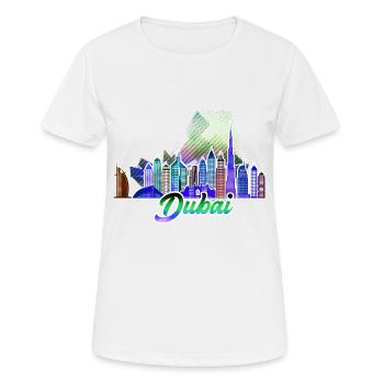 Dubai 5 J - Frauen T-Shirt atmungsaktiv - Weiß - Vorne - AI Model Female 172 dark (172cm)