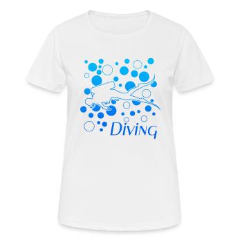 Diving - Frauen T-Shirt atmungsaktiv - Weiß - Vorne - AI Model Female 172 dark (172cm)