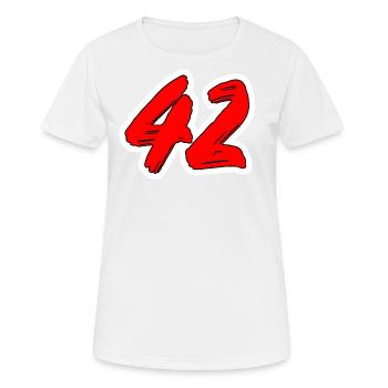 42 - red popart numbers - Women's Breathable T-Shirt - white - Front - AI Model Female 172 dark (172cm)