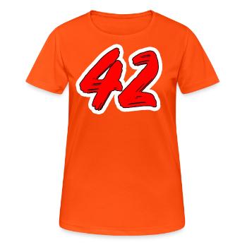 42 - red popart numbers - Women's Breathable T-Shirt - neon orange - Front - AI Model Female 172 dark (172cm)