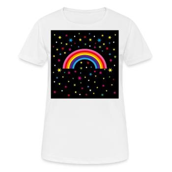 12 rainbow starry sky - Women's Breathable T-Shirt - white - Front - AI Model Female 172 dark (172cm)
