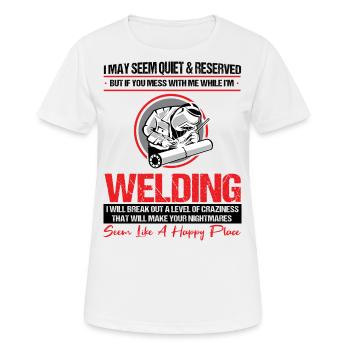 I'm going to break out welding Funny welding G - Women's Breathable T-Shirt - white - Front - AI Model Female 172 dark (172cm)