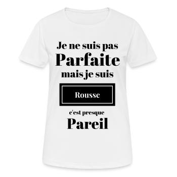 Femme rousse presque parfaite ! - T-shirt respirant Femme - blanc - Devant - AI Model Female 172 dark (172cm)