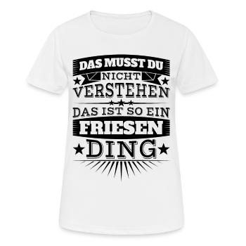 Friesen-Ding - Frauen T-Shirt atmungsaktiv - Weiß - Vorne - AI Model Female 172 dark (172cm)