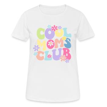 Cool Moms Club with Flowers - Frauen T-Shirt atmungsaktiv - Weiß - Vorne - AI Model Female 172 dark (172cm)