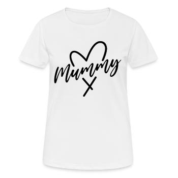 Mama Herz - Frauen T-Shirt atmungsaktiv - Weiß - Vorne - AI Model Female 172 dark (172cm)