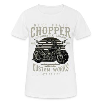 Chopper - Frauen T-Shirt atmungsaktiv - Weiß - Vorne - AI Model Female 172 dark (172cm)