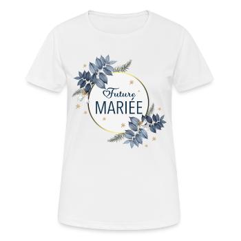 Femme Future mariée Mariage Mariée - T-shirt respirant Femme - blanc - Devant - AI Model Female 172 dark (172cm)