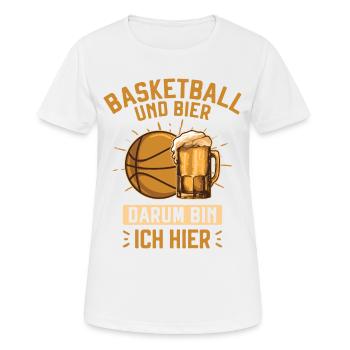 Basketball und Bier Lustig Basketballer B-Ball - Frauen T-Shirt atmungsaktiv - Weiß - Vorne - AI Model Female 172 dark (172cm)
