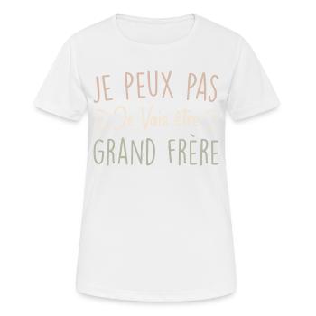 Ich kann nicht, ich werde ein großer Bruder sein - Frauen T-Shirt atmungsaktiv - Weiß - Vorne - AI Model Female 172 dark (172cm)