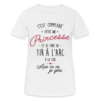 princesse et tir a l'arc - T-shirt respirant Femme - blanc - Devant - AI Model Female 172 dark (172cm)