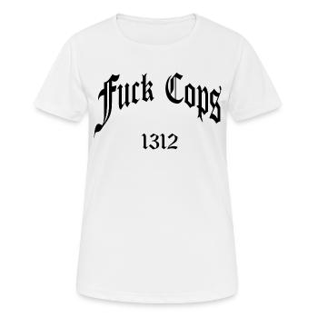 Fuck Cops 1312 - Frauen T-Shirt atmungsaktiv - Weiß - Vorne - AI Model Female 172 dark (172cm)
