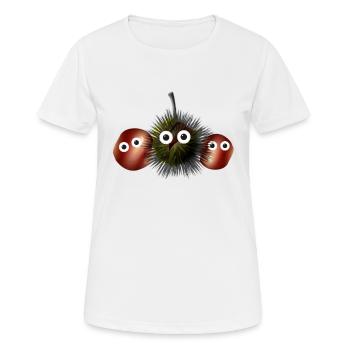 Castagne, Castagna, Castagna, Famiglia - Maglietta da donna traspirante - bianco - Fronte - AI Model Female 172 dark (172cm)