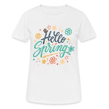 Hello Spring - T-shirt respirant Femme - blanc - Devant - AI Model Female 172 dark (172cm)
