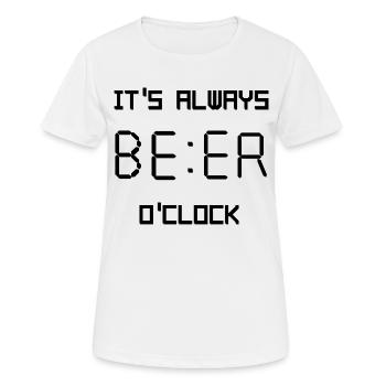 Bier Uhr - Frauen T-Shirt atmungsaktiv - Weiß - Vorne - AI Model Female 172 dark (172cm)