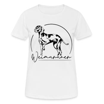 WEIMARANER stehend Jagdhunde Jäger Hund Wilsigns - Frauen T-Shirt atmungsaktiv - Weiß - Vorne - AI Model Female 172 dark (172cm)