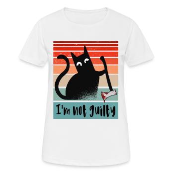 Je suis innocent, chat à la hache ensanglantée - T-shirt respirant Femme - blanc - Devant - AI Model Female 172 dark (172cm)