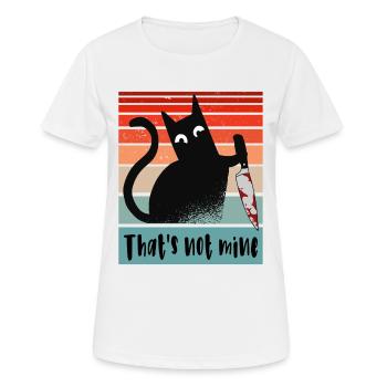 Ce n’est pas le mien, Chat innocent avec couteau - T-shirt respirant Femme - blanc - Devant - AI Model Female 172 dark (172cm)