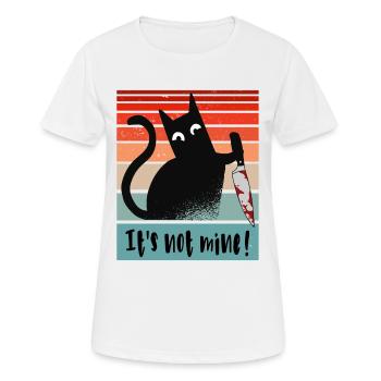 Ce n’est pas le mien, chat innocent avec un couteau - T-shirt respirant Femme - blanc - Devant - AI Model Female 172 dark (172cm)