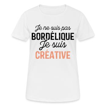 Je ne suis pas bordélique je suis créative - T-shirt respirant Femme - blanc - Devant - AI Model Female 172 dark (172cm)