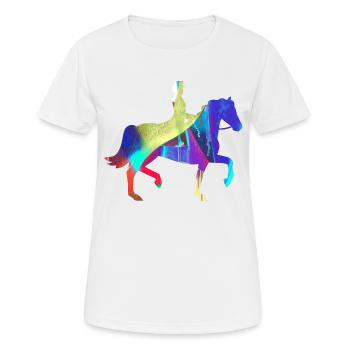 équitation,équitation,course,équitation,équitation - T-shirt respirant Femme - blanc - Devant - AI Model Female 172 dark (172cm)