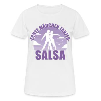 Echte Mädchen tanzen Salsa! Tänzerin Geschenk - Frauen T-Shirt atmungsaktiv - Weiß - Vorne - AI Model Female 172 dark (172cm)