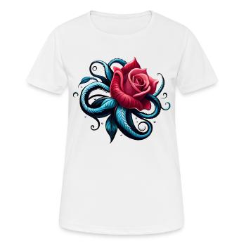 ROSE Tatoo - Frauen T-Shirt atmungsaktiv - Weiß - Vorne - AI Model Female 172 dark (172cm)