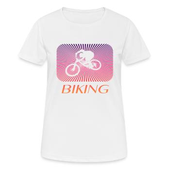 Biking - Frauen T-Shirt atmungsaktiv - Weiß - Vorne - AI Model Female 172 dark (172cm)