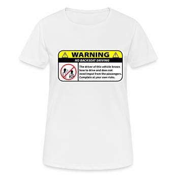 Informationen für Passagiere - Frauen T-Shirt atmungsaktiv - Weiß - Vorne - AI Model Female 172 dark (172cm)