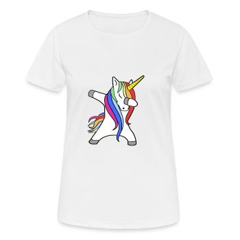 Tamponnant Licorne - Danse Licorne - T-shirt respirant Femme - blanc - Devant - AI Model Female 172 dark (172cm)