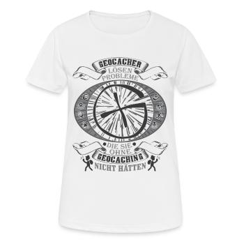 Geocaching - T-shirt respirant Femme - blanc - Devant - AI Model Female 172 dark (172cm)