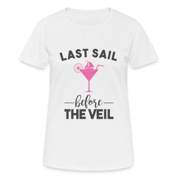 Bachelorette Party Shirt Voile dernière avant le voile - T-shirt respirant Femme - blanc - Devant - AI Model Female 172 dark (172cm)
